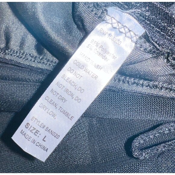 NEW Black Sheer Babydoll Lingerie Set Feather Trim Matching G String Large $87 - Picture 4 of 6